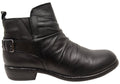 Ruched Leather Ankle Boots