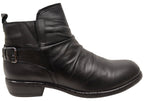 Ruched Leather Ankle Boots