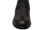 Ruched Leather Ankle Boots