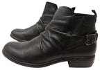 Ruched Leather Ankle Boots