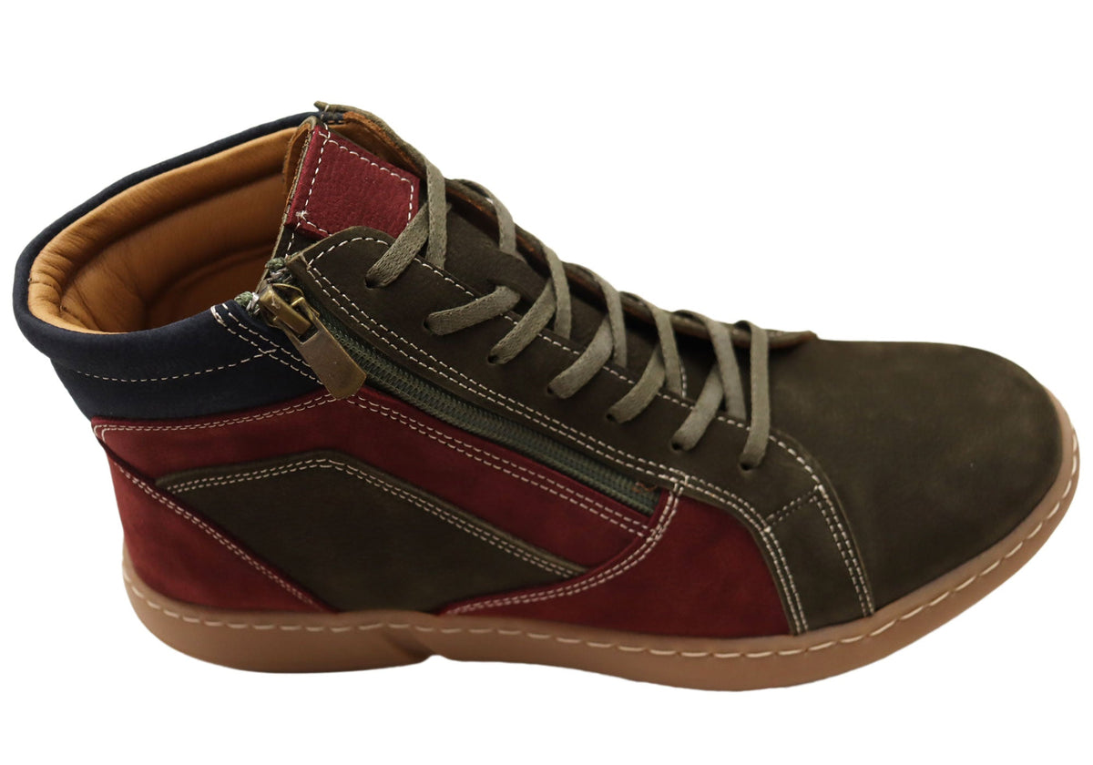 Multicolor Nubuck Ankle Boots