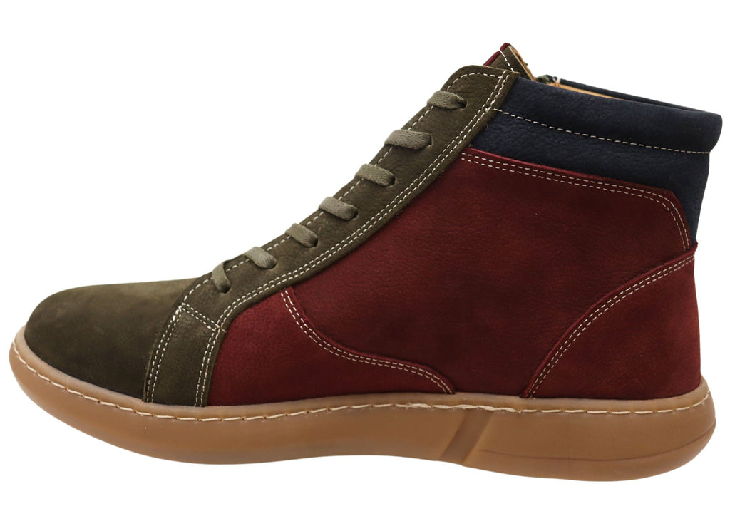 Multicolor Nubuck Ankle Boots