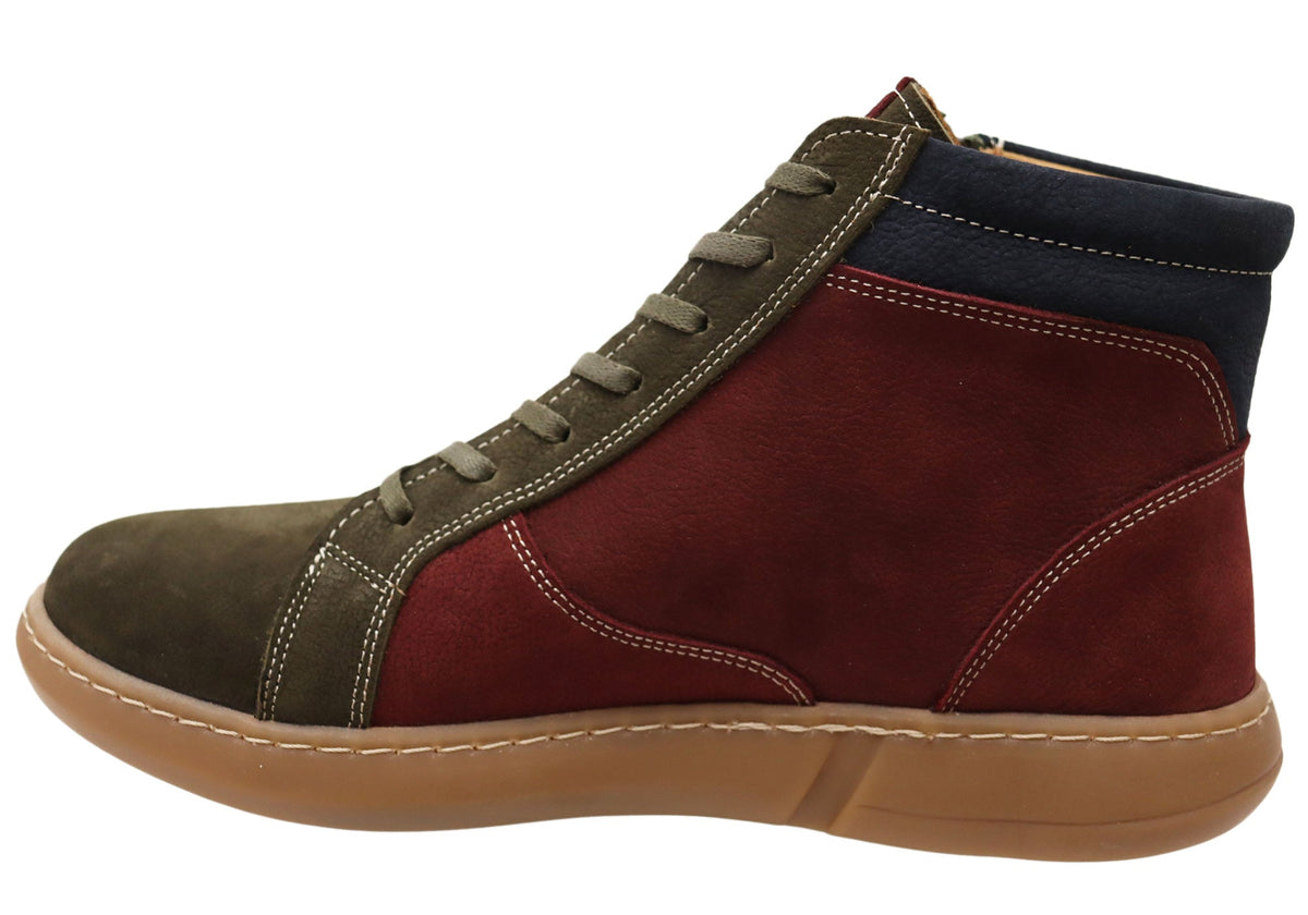 Multicolor Nubuck Ankle Boots
