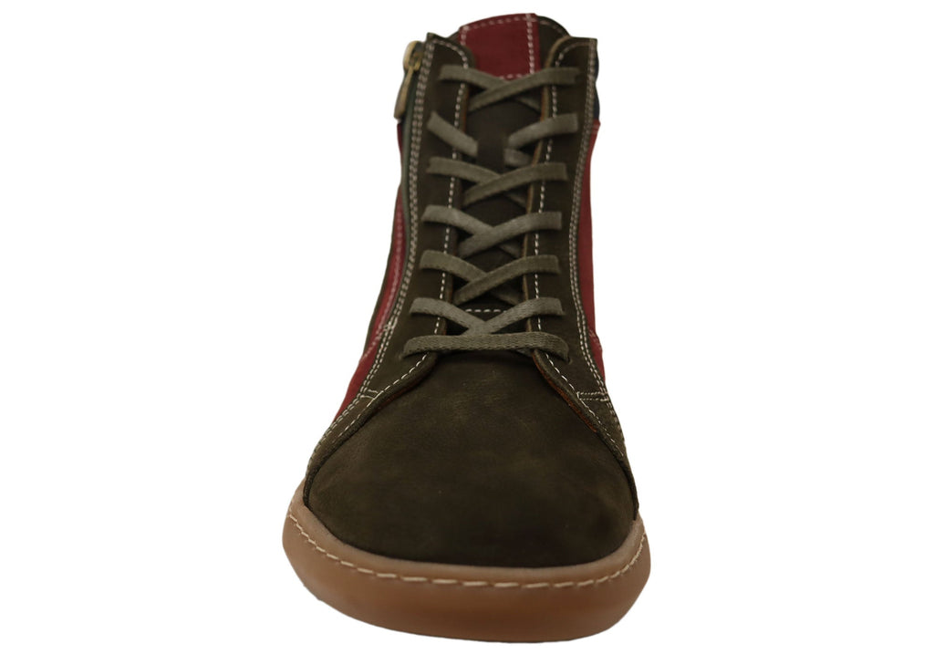 Multicolor Nubuck Ankle Boots