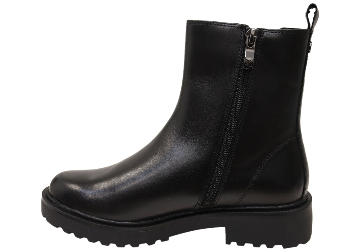 Wide Fit Leather Booties