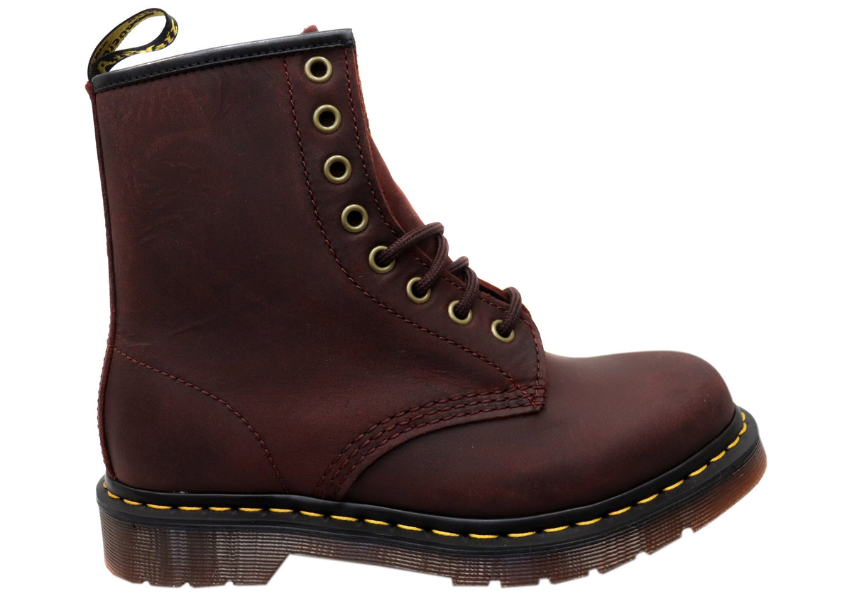 Cherry Red Leather Boots