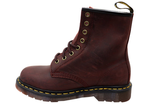 Cherry Red Leather Boots