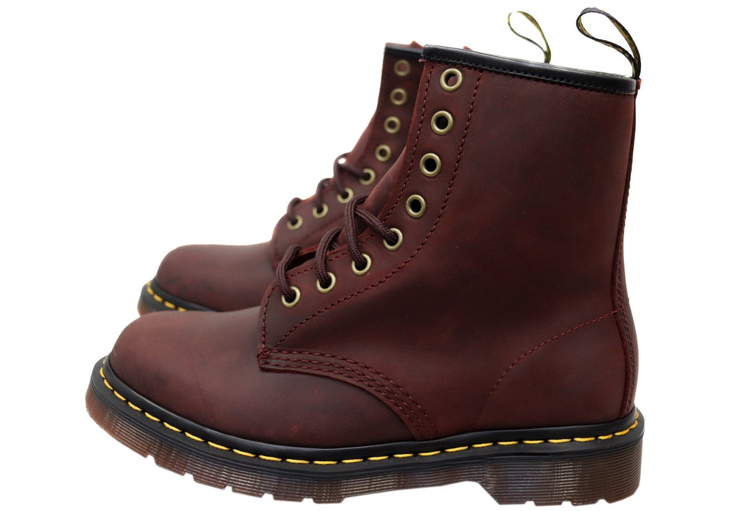 Cherry Red Leather Boots