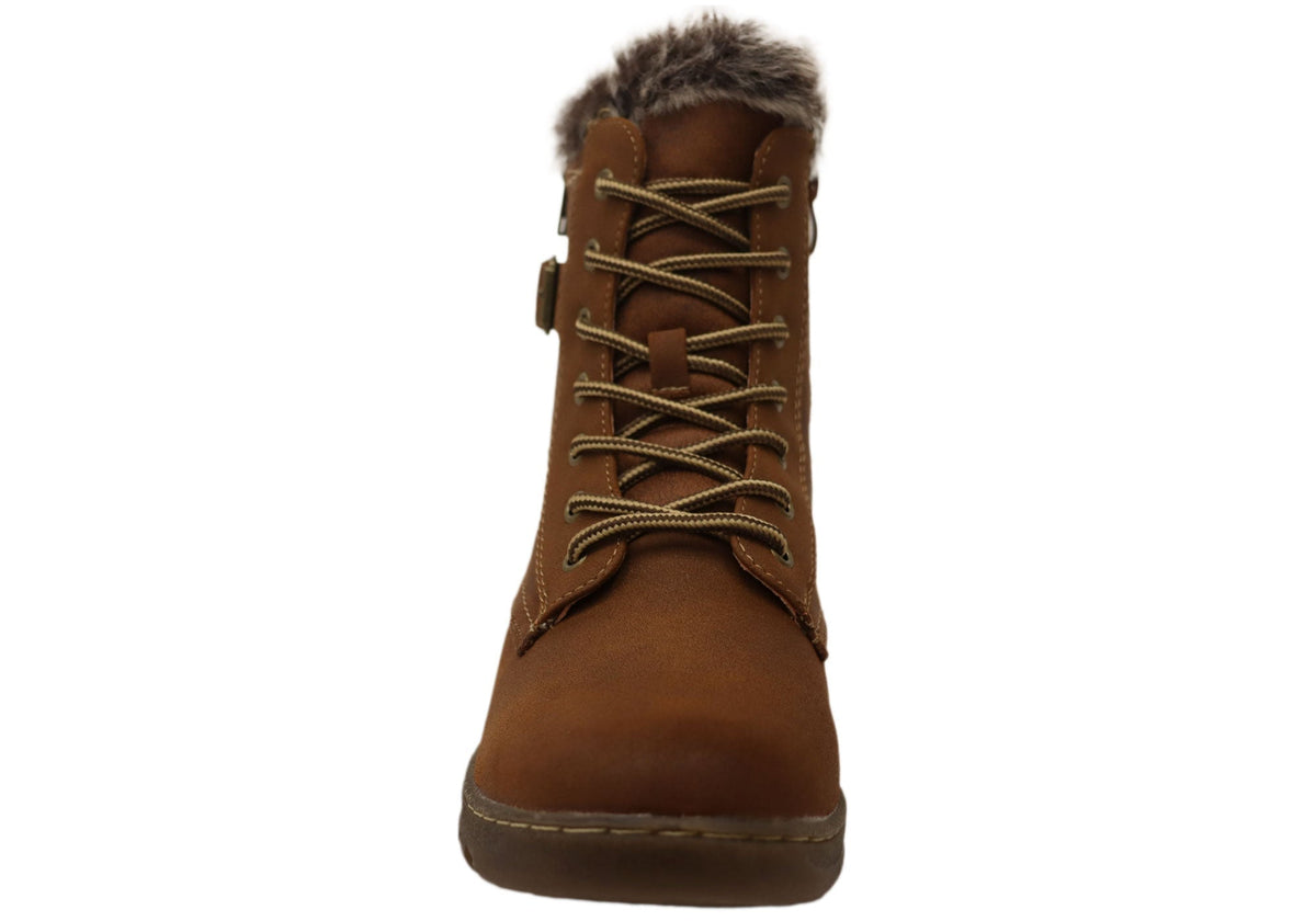 Fur Lined Lace-Up Boots