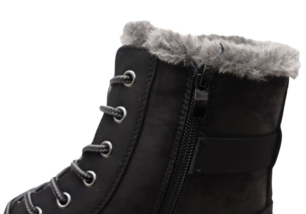 Fur Lined Lace-Up Boots