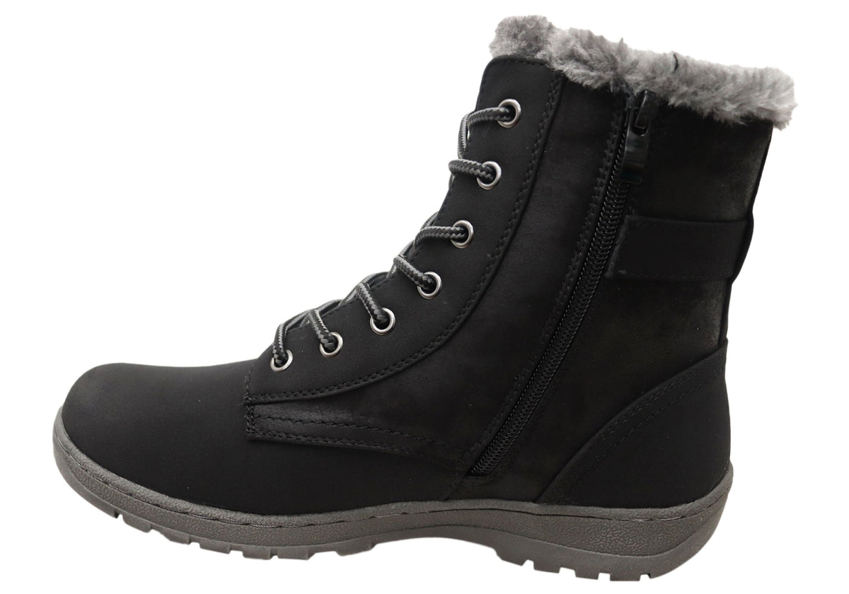 Fur Lined Lace-Up Boots