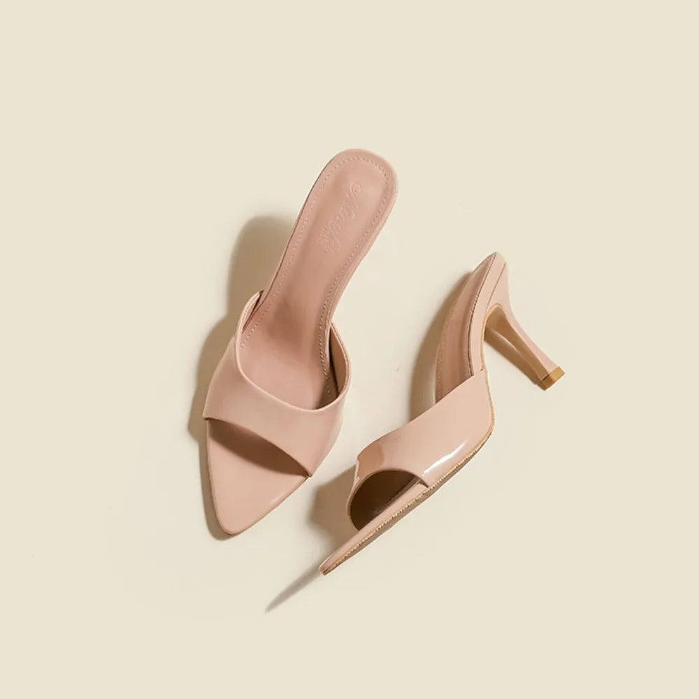 Claire Patent Heel Slides