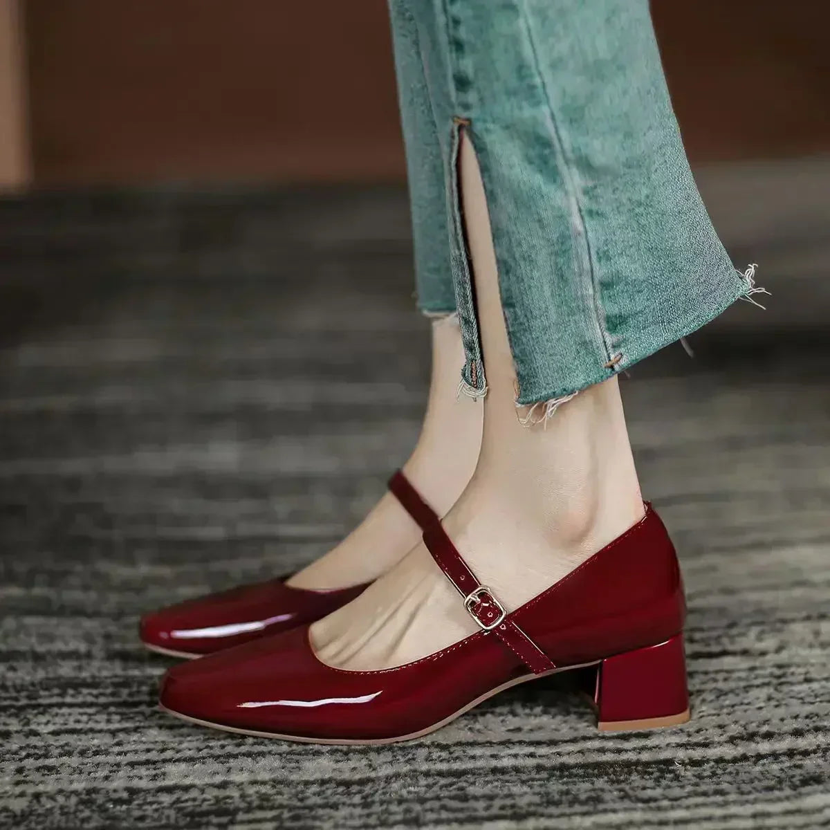 Gianna Square-Toe Mary Jane Shoes